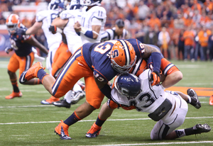 Former Syracuse defensive tackle Deon Goggins will likely hear his name called on the second or third day of the NFL Draft, if at all.