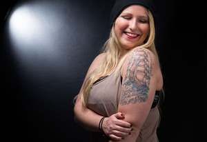 Ashley Adler, a sophomore biotechnology major at SUNY-ESF, got this clipper ship as part of an aquatic-themed sleeve she plans to get. It reminds her to keep a level head during hard times.