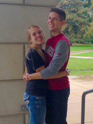 Amanda Nerem and Alec Norem hug for 31 hours straight, setting the Guinness World Record for the longest hug. Both attend Iowa State University.