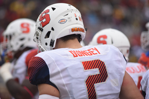 Eric Dungey threw an interception on Syracuse's first possession of the game against BC. Then he shoved an Eagles defender on the sideline.