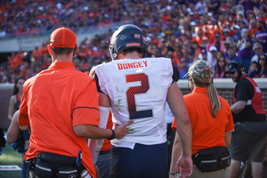 Eric Dungey left Syracuse's game against Clemson on Saturday in the first quarter.