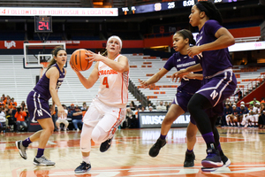 Along with the 44 points, Mangakahia, pictured here against Northwestern, racked up eight assists Thursday.