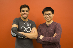 Tiago Zanaga Da Costa and Lucas Lin designed protective gear for skateboarders as part of Invent@SU. 