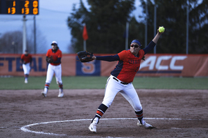 Alexa Romero, pictured last season, pitched well before surrendering the lead in the bottom of the sixth. 