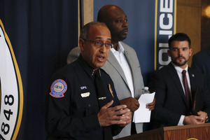 DPS Chief Bobby Maldonado spoke at a press conference at the Public Safety Building in downtown Syracuse on Tuesday.