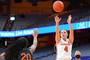 Tiana Mangakahia's career 736 assists are the most in Syracuse history.