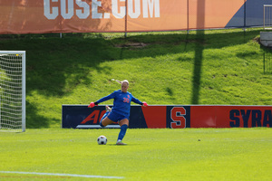 Shea Vanderbosch made 14 saves against Pittsburgh, but Syracuse let up three second half goals in a loss. 