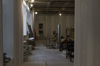 A peek inside the construction work being done on Falk College's White Hall. Photo taken July 5, 2017