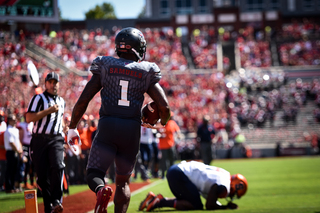 Samuels averaged 8.2 yards per carry on his nine totes. 