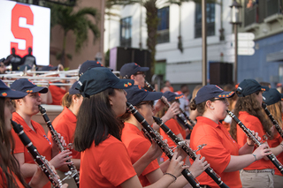 The band played “New York, New York” among other songs. 